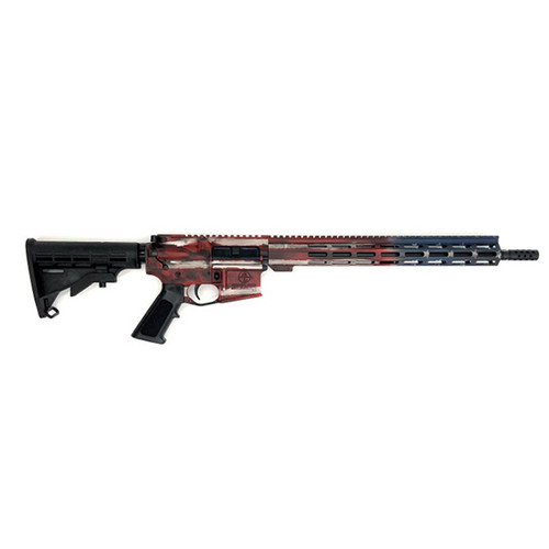 Great Lakes GL-15 223 Wylde, 16" Barrel, ORC Battleworn American Flag, Nitride 30rd 