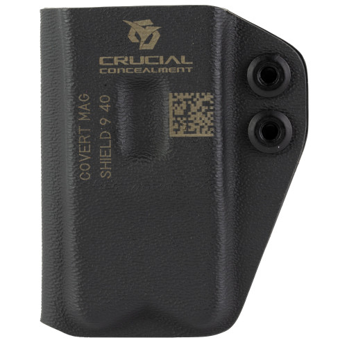 Crucial Concealmentl Covert Mag, Magazine Pouch, Ambidextrous, Fits Smith & Wesson M&P Shield Magazines, Kydex Construction, Black