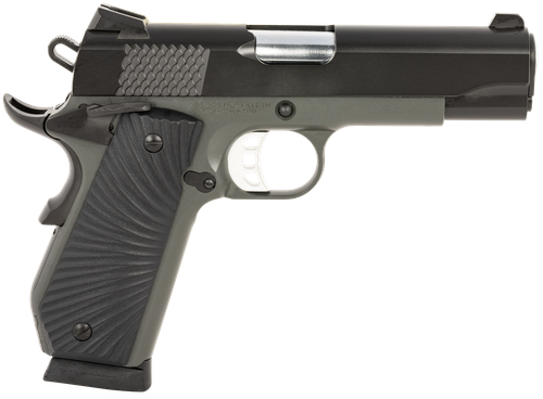Tisas 1911 Stingray Carry Size 9mm 10+1 4.25" SS Barrel, Black Cerakote Serrated Slide, Cerakote Steel Frame w/Beavertail, Black Sunburst G10 Grip