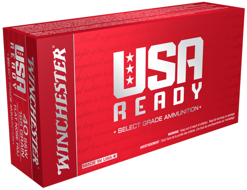 Winchester Ready 40 Smith & Wesson 165gr, Full Metal Jacket Flat Nose, 50rd Box