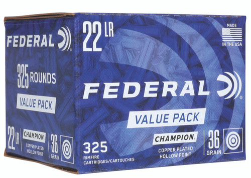 Federal Champion Training Value Pack 22 LR, 36gr, CPHP, 325rd Box