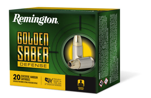 Remington Golden Saber Defense 40 S&W, 180gr, BJHP, 20Bx/25Cs