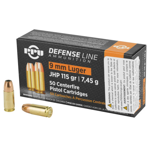 Prvi Partizan Defense 9mm, 115gr, Jacketed Hollow Point, 1145 fps, 50rd Box