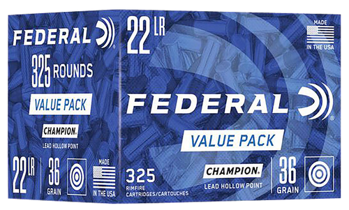 Federal Champion Training 22 LR, 36gr, Lead Hollow Point, 325rd Box