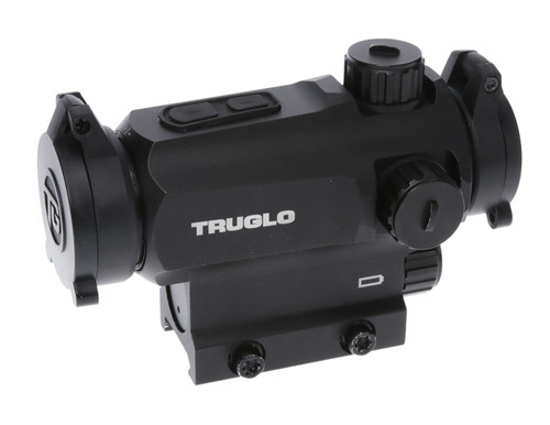 Truglo PR1 Prism Red Dot, 1x25mm, 6 MOA Red Dot, Outer Ring, Black, Includes Lens Covers