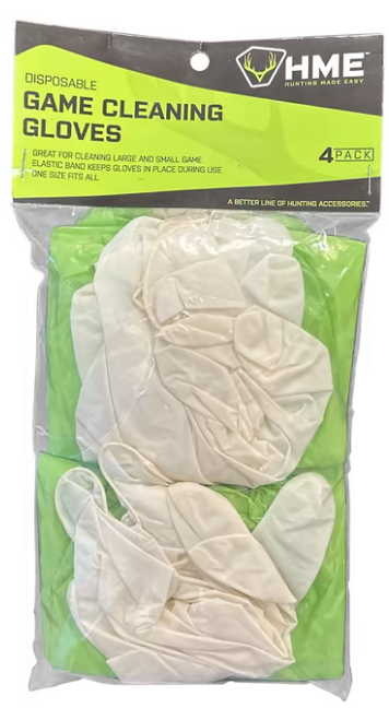 HME Game Clean Gloves, Lime Green, Shoulder Length/Form Fitting, 4pk