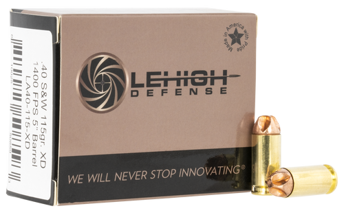 Lehigh Xtreme Defense 40 S&W, 115gr, XD FMT, 20rd Box