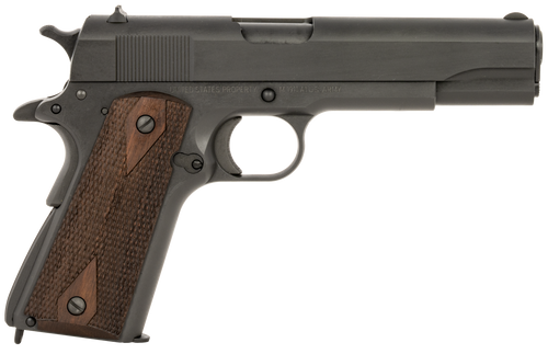Tisas 1911 A1 US Army WWII 45 ACP 5" Barrel, Manganese Phosphate Coated Serrated Slide & Frame w/Beavertail, 7 Rd
