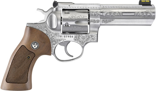 Ruger GP100 357 Magnum, 4.2" Barrel, Engraved Stainless Steel, 6rd