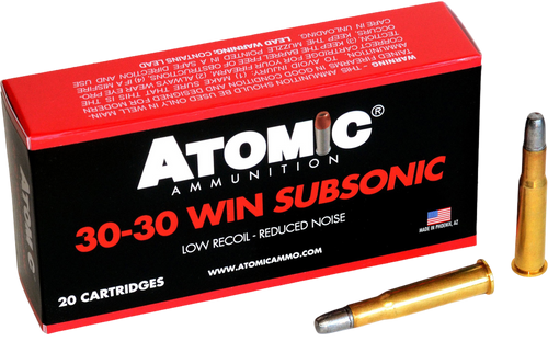 Atomic Subsonic 30-30 Winchester, 165gr, Lead Round Nose Flat Point, 50rd Box