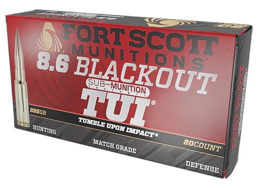 Fort Scott Munitions 8.6 Blackout, 285gr, Solid Copper Spun, 20rd Box