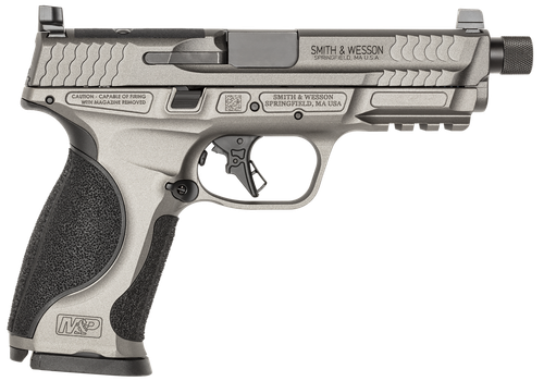 Smith & Wesson M&P9 M2.0 9mm, 4.625" Threaded Barrel, Gray Frame, Black Grip, Optic Ready, 17rd