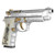 Girsan Regard MC Liberador 9mm Luger 4.90" Barrel, Mirror-Polished Serrated SS Slide, Chrome w/Gold Accents SS Frame w/Beavertail & Picatinny Rail, Pearl Engraved w/Santa Muerte Grip, 18 Rd (1 Mag)