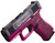 Glock G43X 9mm 10rd, 3.41" Black GMB Barrel, Black White Scroll Cerakote Serrated Steel Slide, Black Cherry Lace Rose Cerakote Polymer & Grip