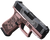 Glock G43X D.O.G.E. 9mm 10rd,3.41" Black GMB Barrel Black White Scroll Cerakote, Serrated Steel Slide Rose Gold Lace Rose Cerakote Polymer & Grip