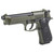 Beretta 92FS 9mm, 15rd,5.10" Black Threaded Barrel, Olive Drab Green Cerakote Serrated Slide, Olive Drab Green Cerakote Aluminum Frame Beavertail, Black Textured Grip