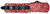 Templar Knife Gen II Slim 3.43" OTF Drop Point Plain Black Oxide Stonewashed 440C SS Blade, 5.05" Red Aluminum Handle, Glass Breaker