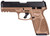 Taurus G3 Full Size Frame 9mm 15rd,4" Stainless Steel Barrel, Black Stainless Steel Serrated Slide, Brown Polymer Frame Picatinny Rail