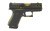 Glock 43X M.O.S. Sub-Compact, 9MM, 3.41" Zaffiri Precision Gold Compensated Barrell, Custom Black and Yellow Cerakote Finish, Optic Ready, Zaffiri Gold Compensated Barrel, 10 Rd