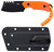 Columbia River Razel Compact, 2.32" Fixed Blade Knife, Plain Edge, Veff Flat Top Serrations, D2, Oxide Finish, Orange G10 Handle, Includes Thermoplastic Sheath