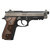 Taurus PT92 9mm, 5" Barrel, Tungsten Gray, Serrated, Black Cerakote, Beavertail, Picatinny Rail, Altamont Wood Grip, 17rd