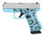 Glock G43X 9mm 15rd,3.41" Turquoise Flowers