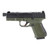 TriStar Apoc Pro, 9mm, 4.48" Threaded Barrel, Optic Ready, Matte Black Slide, Olive Drab Green Frame, Fiber Optic Sights, Magwell Attachment, 2x15rd Mags