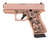Glock 43X, 9mm, 3.41" Barrel, Rose Gold, Black Floral Pattern, 15rd