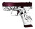 Glock 43X, 9mm, 3.41" Barrel, Optic Ready, Black Cherry Glitter Slide, Black & White Paisley Frame, 15rd