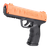 Softair Bravo CO2 Air Pistol, 50 Caliber, 4" Barrel, Orange/Black