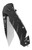 Police Security Shield Rescue Folding Knife, 3.2" Tanto 3Cr13MoV Blade, Black Handle
