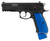 CZ 75 SP-01 9mm, 4.60" Bbl,,  Rnd, Black Slide, Blue Henning Grips,  22 rd