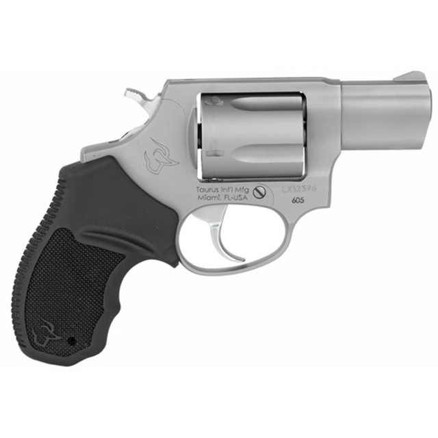 Taurus 605 Standard 357 Magnum 2" Barrel Black Rubber Stainless Steel Finish, 5rd