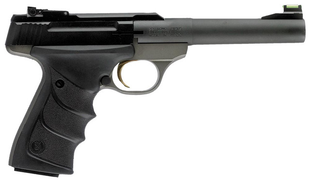 Browning Buck Mark Practical *CA Compliant* .22 LR, 5.5" Barrel, URX Grip, Fiber Optic Sight, Black/Grey, 10rd