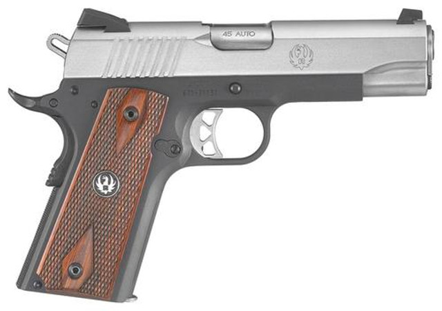 Ruger SR1911 Lightweight Commander-Style 45 ACP, 4" Barrel, Novak Sights, Thin Grips, 7rd Mag