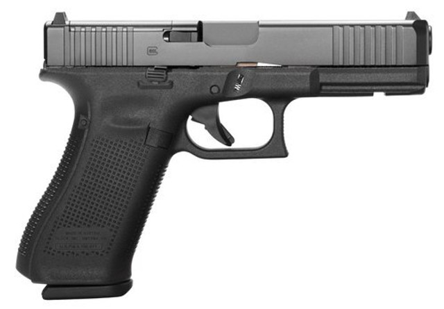 Glock G17 Gen5, 9mm, 4.49" Barrel, 10rd, Black Frame, Black nDLC Slide