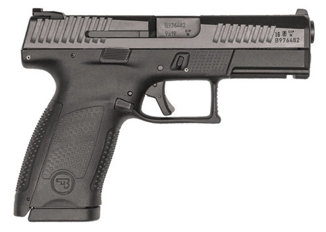 CZ, P-10 C, 9mm, 4" Barrel, Polymer Frame And Grips, Trigger Safety, Compact, 3 Dot Sights, Striker Fired, 10Rd, Black