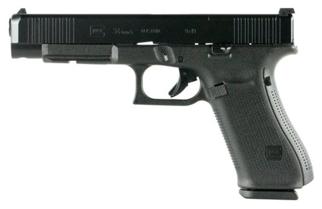 Glock G34 Gen 5 MOS, 9mm, 5.31" Barrel, 10rd, Black nDLC Slide, Black Frame
