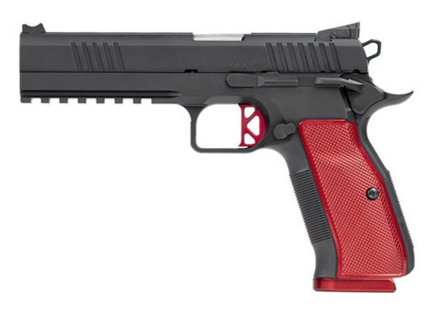 Dan Wesson DWX 9mm, 5" Barrel, Steel Frame, Red Aluminum Grips, Ambi Safety, Adjustable Rear Sight, 19rd