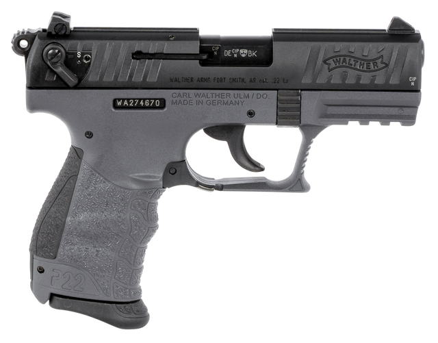 Walther P22 CA, 22 LR, 3.42",  Rnd Tungsten Gray,  10 rd