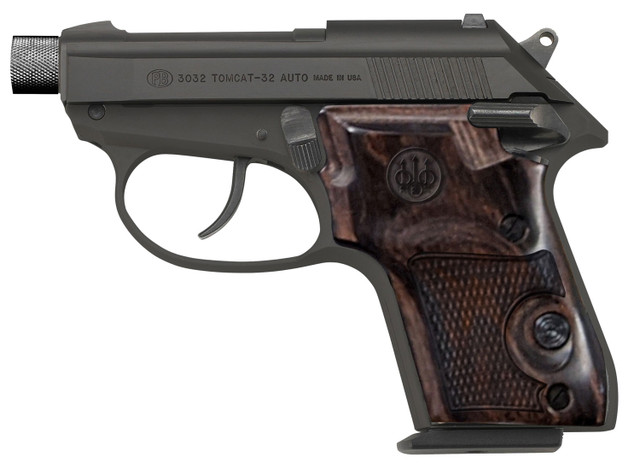 Beretta 3032 Tomcat Covert .32 ACP, 2.9" Threaded Barrel, Walnut Grips, Bruniton Finish, 7rd