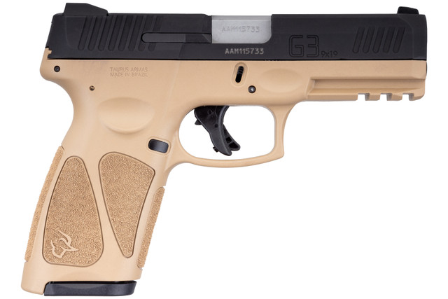 Taurus G3 Full-Size 9mm, 4" Barrel, Fixed Sights, Manual Safety, Tan, 15rd