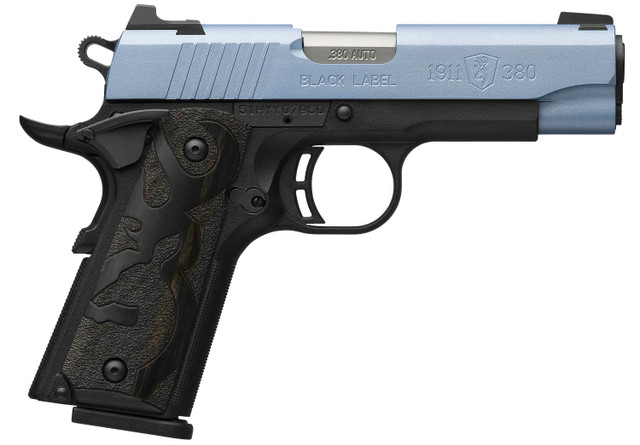 Browning 1911 Black Label 380 ACP, 3.63" Barrel, Polar Blue Cerakote, 8rd