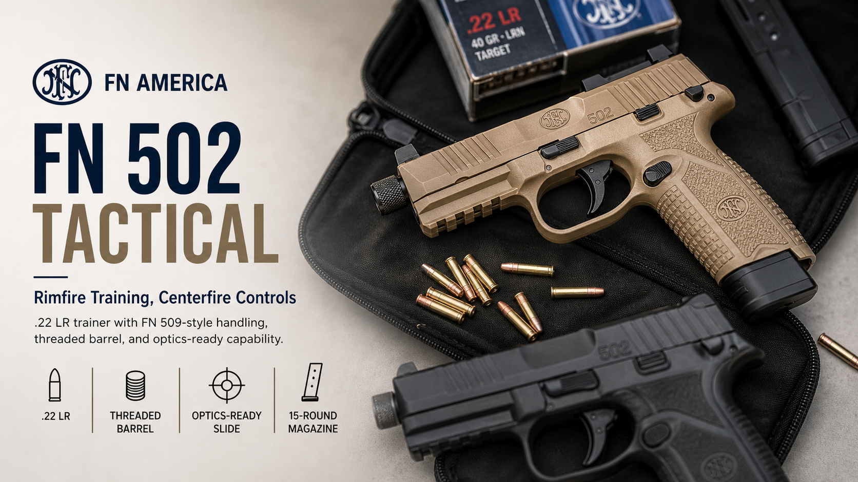 FN 502 Tactical for Sale — .22 LR Pistol | Impact Guns