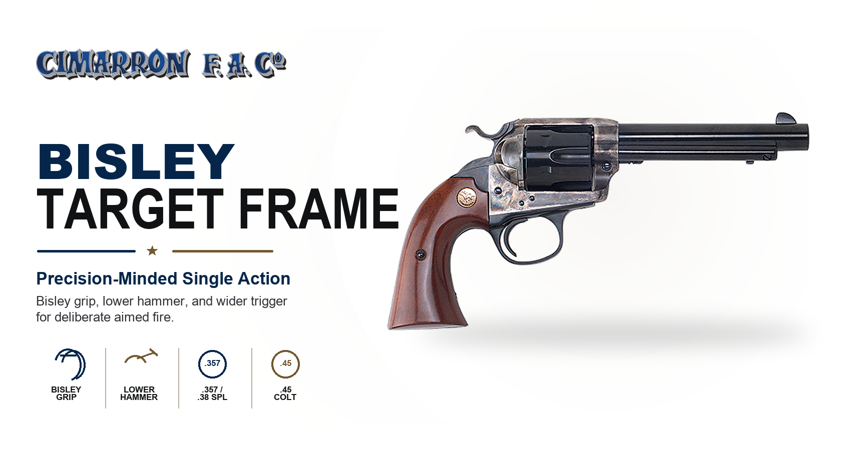 Cimarron Bisley for Sale — Target Grip SAA Revolver | Impact Guns