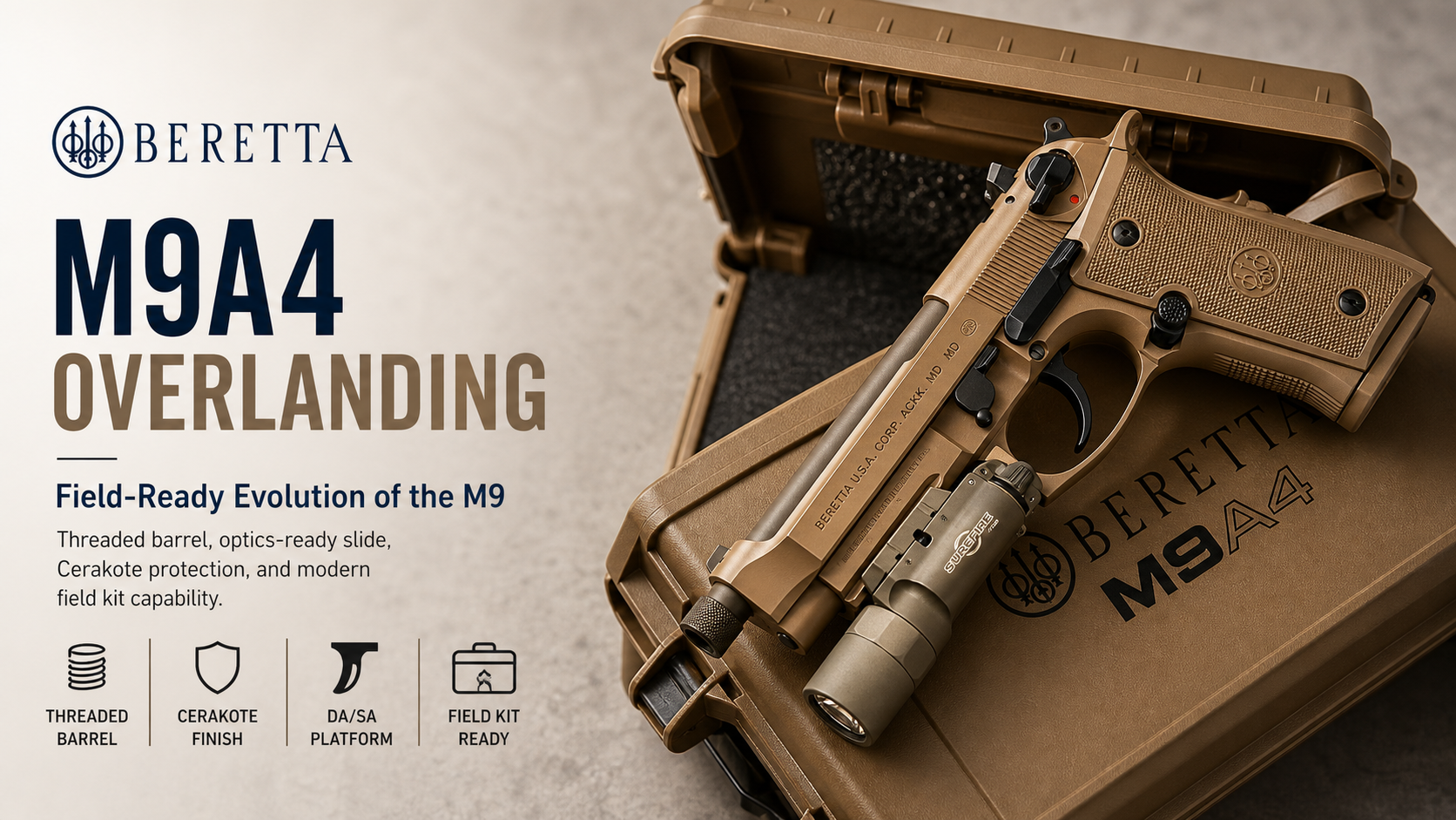 Beretta M9A4 for Sale — 9mm Threaded Barrel Pistol with Cerakote | Impact Guns