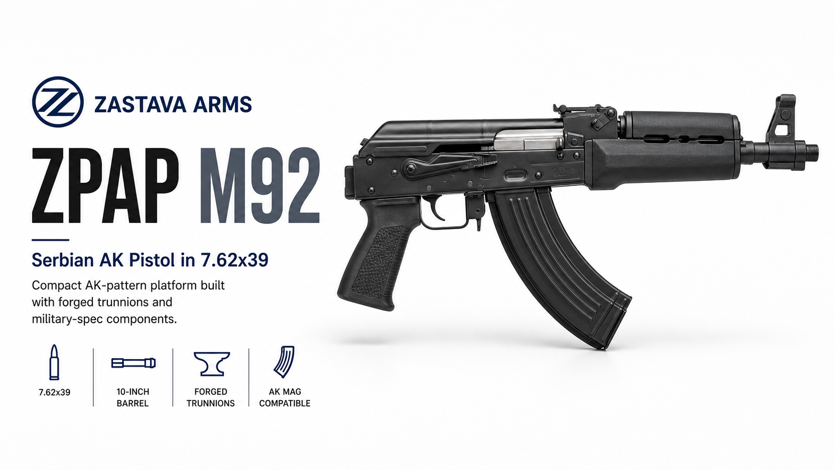 Zastava ZPAP M92 for Sale — 7.62x39 AK Pistol | Impact Guns