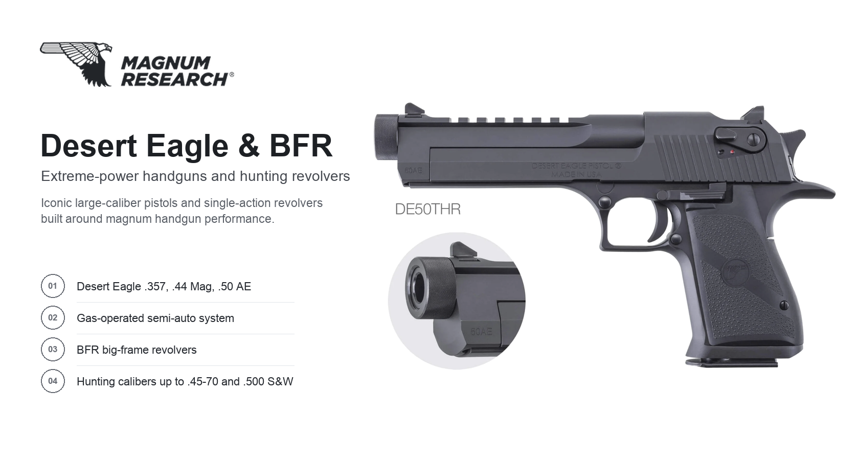 Magnum Research Firearms — Desert Eagle, BFR Revolver & More | Impact Guns