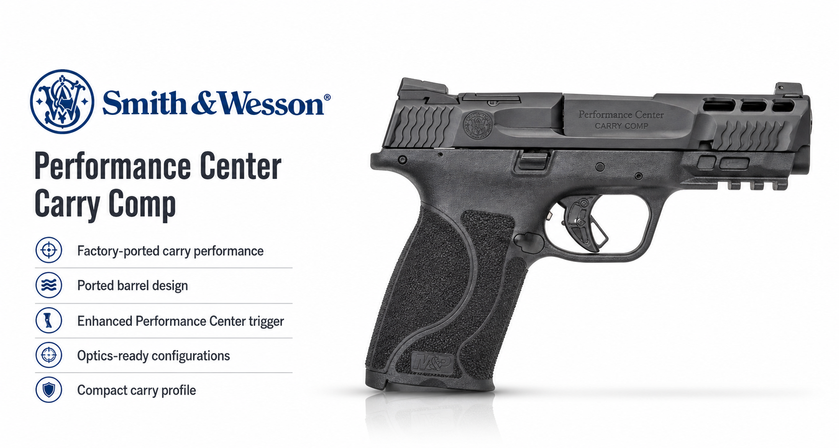 Smith & Wesson Performance Center Carry Comp for Sale — Ported 9mm, .380 & .357 Mag | Impact Guns