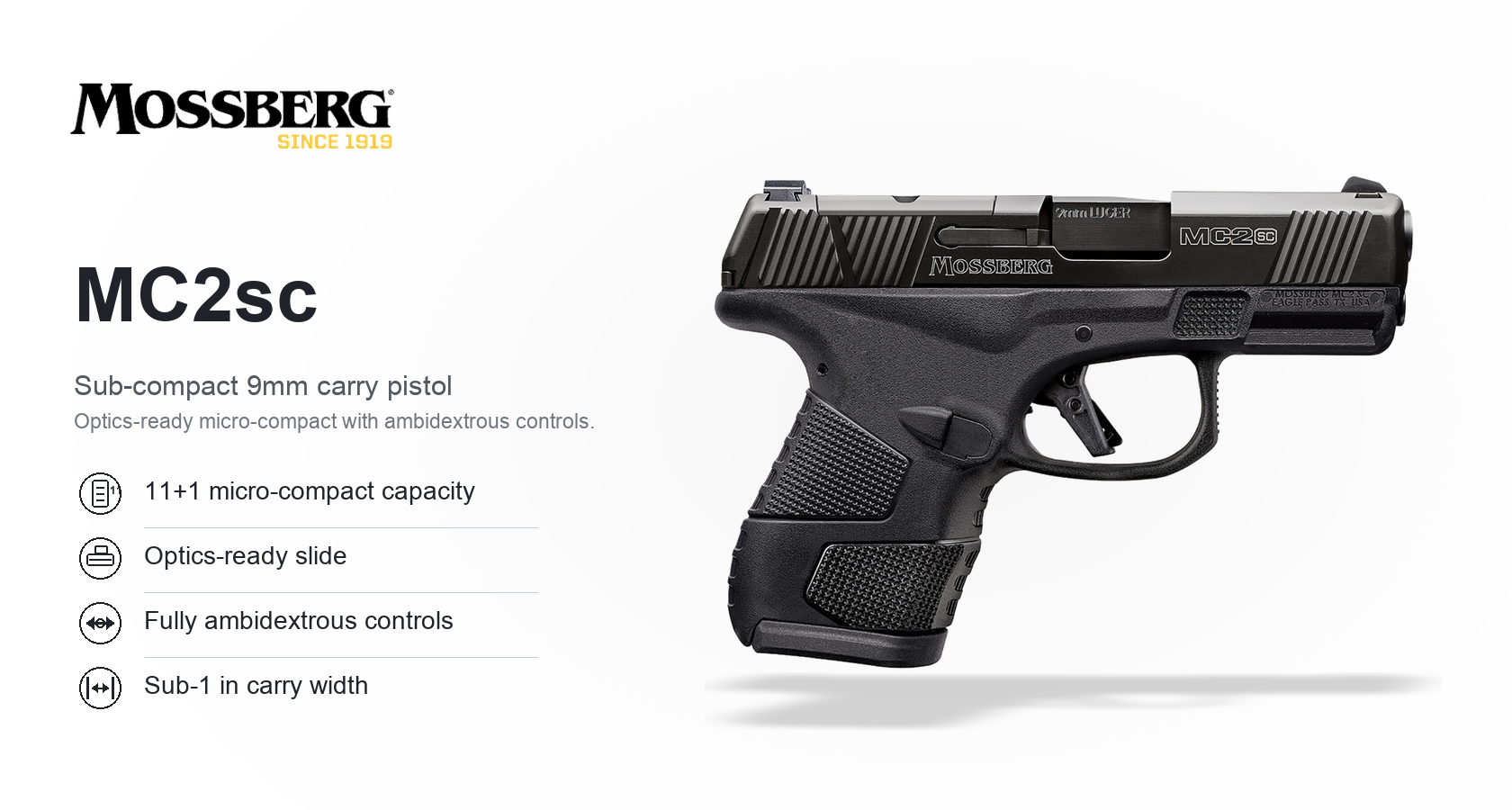 Mossberg MC2sc for Sale — Sub-Compact 9mm Pistol | Impact Guns